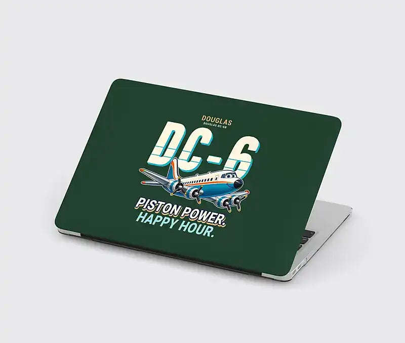 Douglas DC-6B - Cartoon - MacBook Case - Dark Green