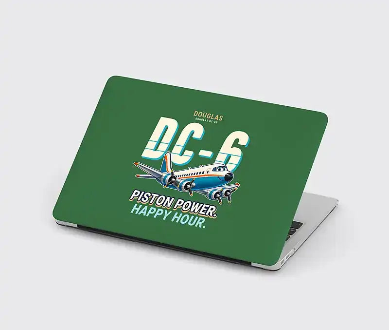 Douglas DC-6B - Cartoon - MacBook Case - Green