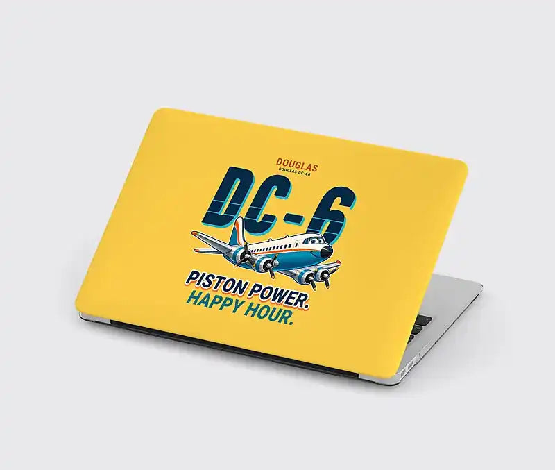 Douglas DC-6B - Cartoon - MacBook Case - Yellow