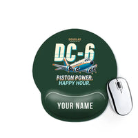 Thumbnail for Douglas DC-6B - Cartoon + Name - Ergonomic Mouse Pad - Dark Green