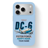 Thumbnail for Douglas DC-6B - Cartoon + Name - MagSafe iPhone 17 Pro - Light Blue