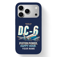 Thumbnail for Douglas DC-6B - Cartoon + Name - MagSafe iPhone 17 Pro - Navy Blue