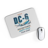 Thumbnail for Douglas DC-6B - Cartoon + Name - Mouse Pad - Light Gray