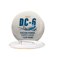 Thumbnail for Douglas DC-6B - Cartoon + Name - Pin - Beige