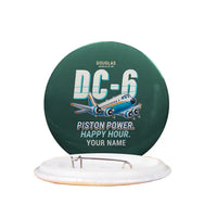 Thumbnail for Douglas DC-6B - Cartoon + Name - Pin - Dark Green