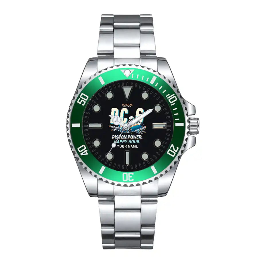 Douglas DC-6B - Cartoon + Name - Premium Diver - Green