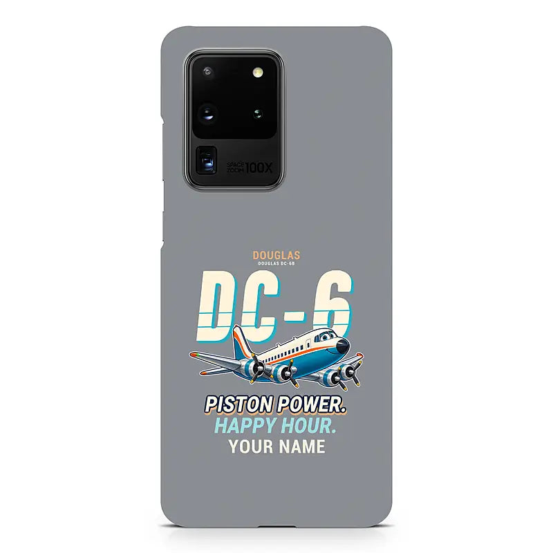 Douglas DC-6B - Cartoon + Name - Samsung Case - Gray
