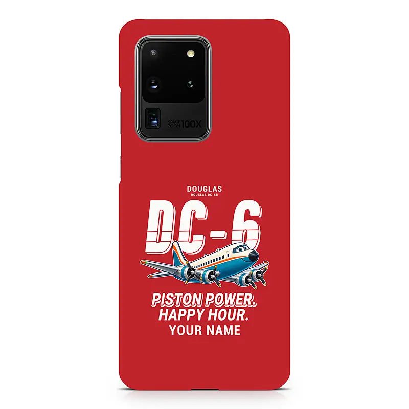 Douglas DC-6B - Cartoon + Name - Samsung Case - Red