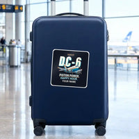 Thumbnail for Douglas DC-6B - Cartoon + Name - Square Sticker - Suitcase