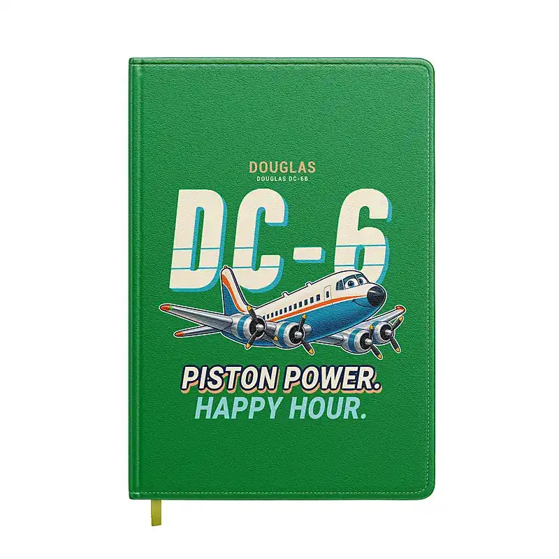 Douglas DC-6B - Cartoon - Notebook - Green