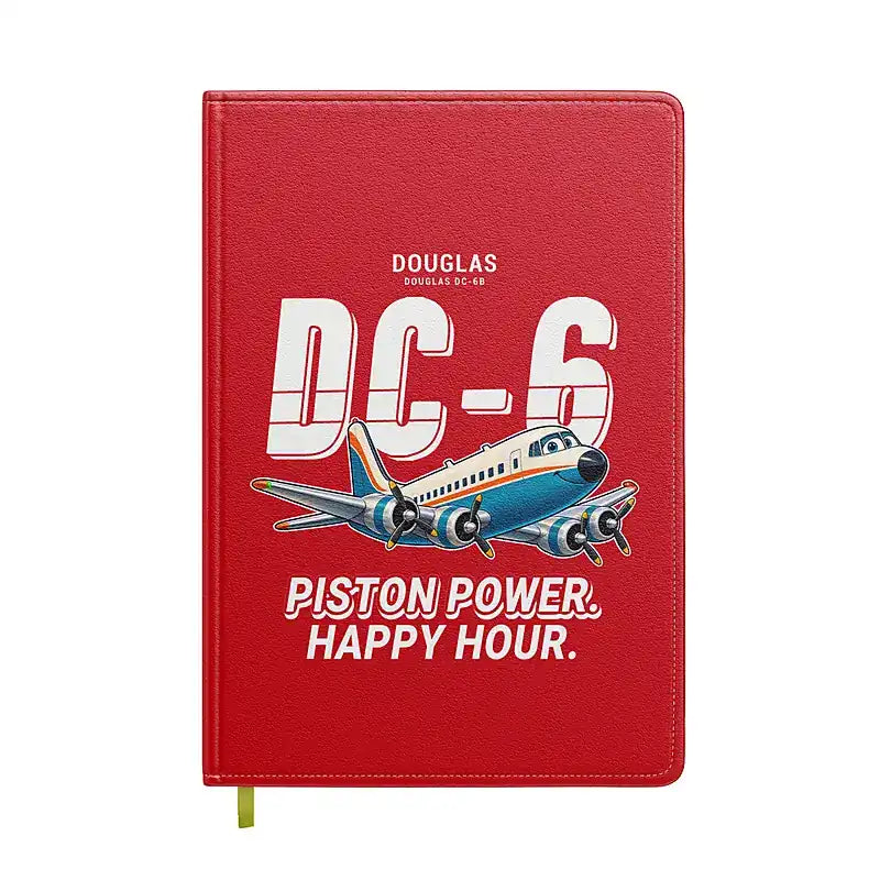 Douglas DC-6B - Cartoon - Notebook - Red