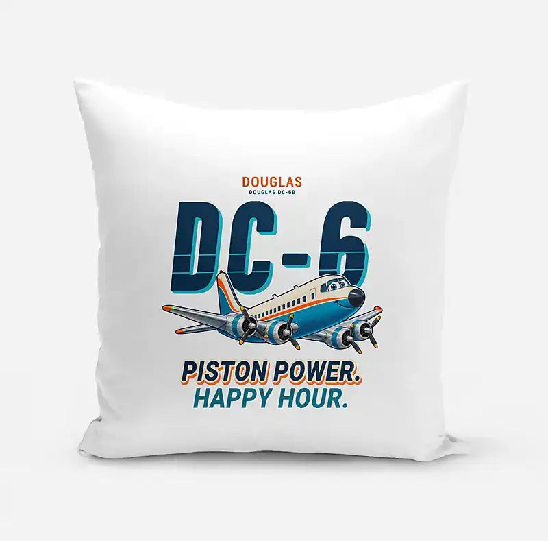 Douglas DC-6B - Cartoon - Pillow - White