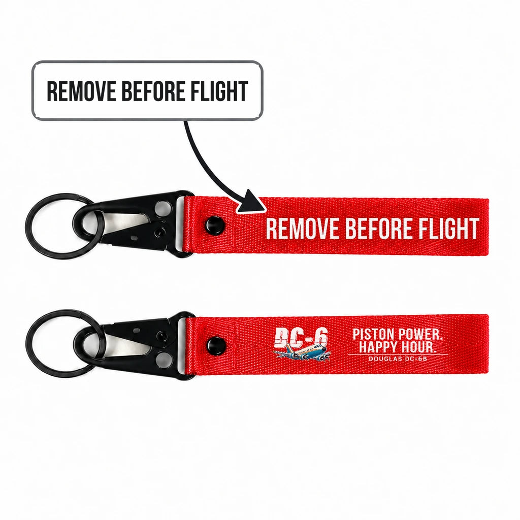 Douglas DC-6B Hawk-Shaped Key Chains - Red - Cartoon - Remove Before Flight