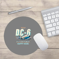 Thumbnail for Douglas DC-6B - Cartoon - Round Mouse Pad - Gray