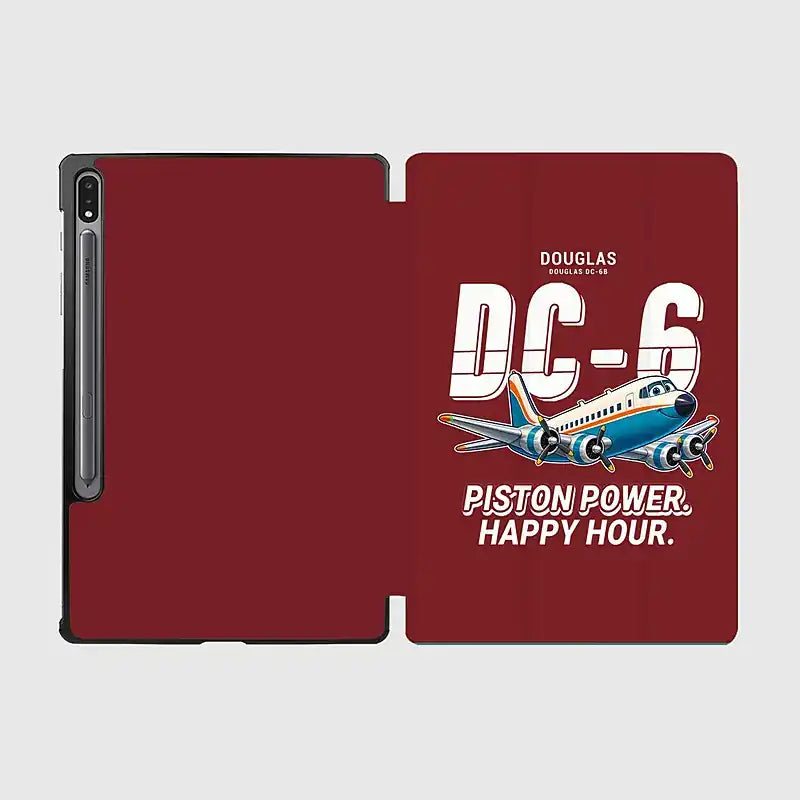 Douglas DC-6B - Cartoon - Samsung Tablet - Dark Red
