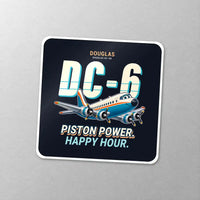 Thumbnail for Douglas DC-6B - Cartoon - Square Sticker - Close-up