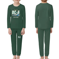 Thumbnail for Douglas DC-6B - Children Pajamas - Cartoon Chest + Name - Dark Green