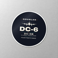 Thumbnail for Douglas DC-6B - Heritage - Circle Sticker - Close-up