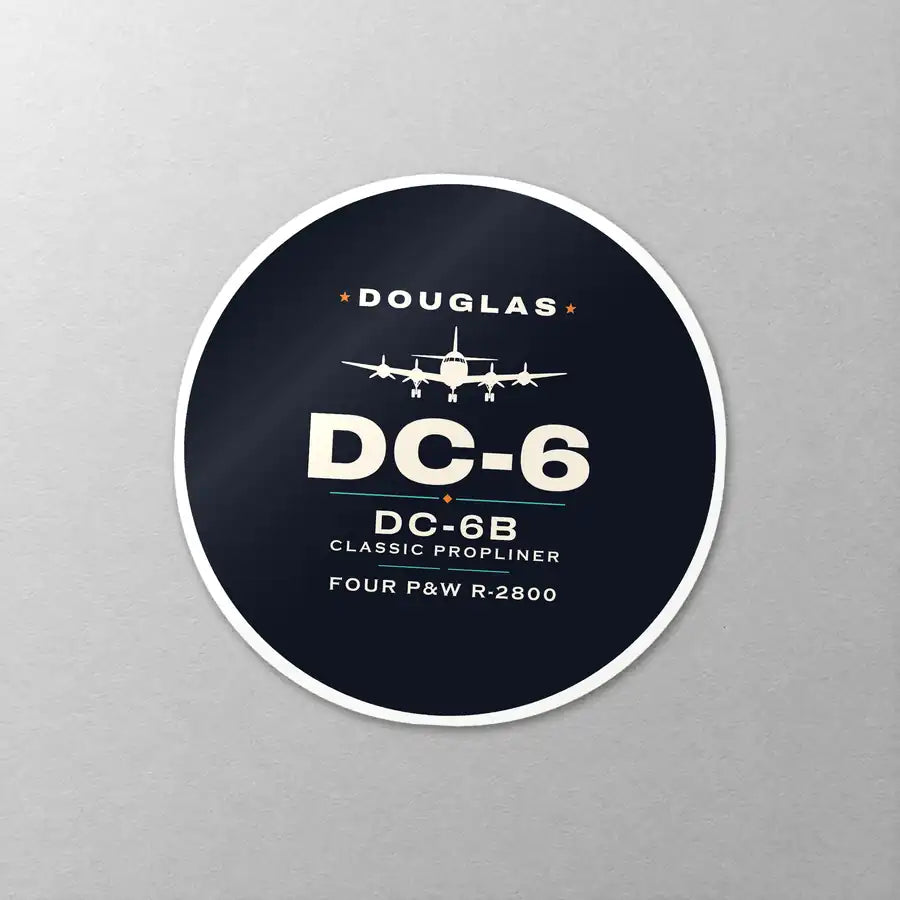 Douglas DC-6B - Heritage - Circle Sticker - Close-up