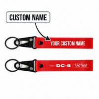 Thumbnail for Douglas DC-6B Hawk-Shaped Key Chains - Red - Heritage - Personalized