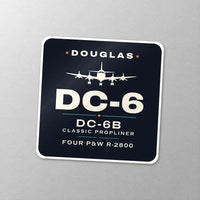 Thumbnail for Douglas DC-6B - Heritage - Square Sticker - Close-up