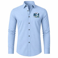 Thumbnail for Douglas DC-6B - Long Sleeve Shirt - Cartoon - Light Blue