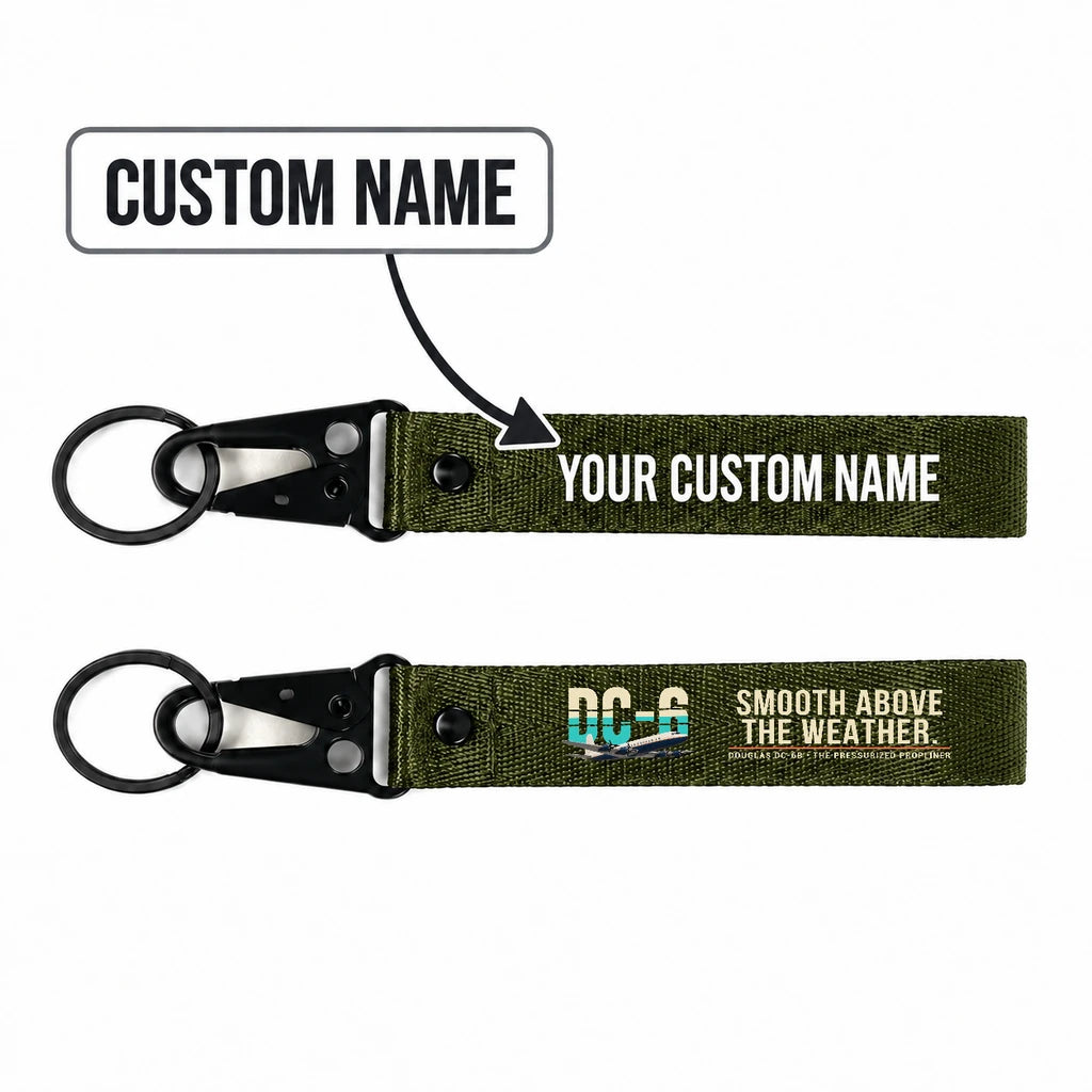 Douglas DC-6B Hawk-Shaped Key Chains - Dark Green - Original - Personalized