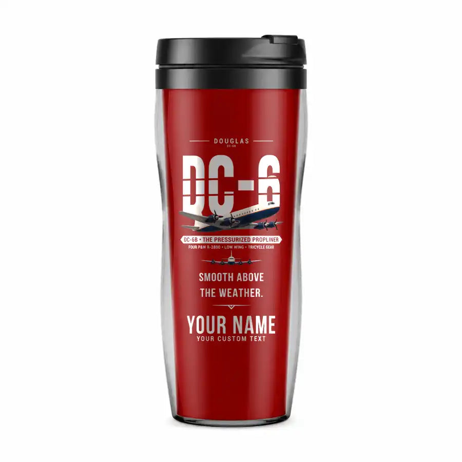 Douglas DC-6B - Original + Name - Plastic (No Holder) - Red