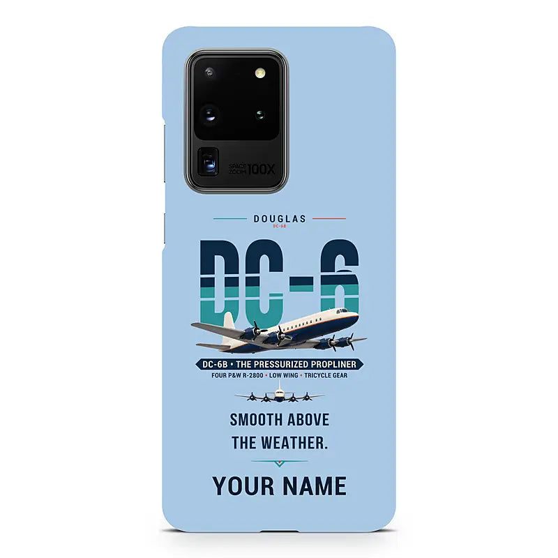 Douglas DC-6B - Original + Name - Samsung Case - Light Blue