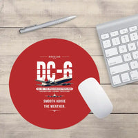 Thumbnail for Douglas DC-6B - Original - Round Mouse Pad - Red