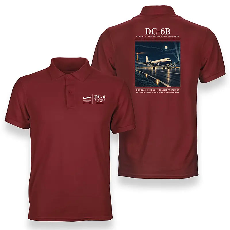 Douglas DC-6B - Poster - Double-Side Polo - Red