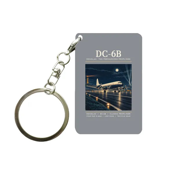 Douglas DC-6B - Poster - Key Chain - Gray