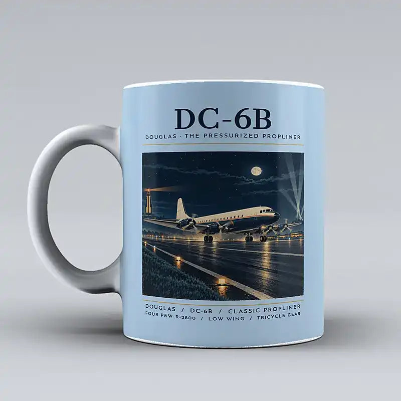 Douglas DC-6B - Poster - Mug - Light Blue
