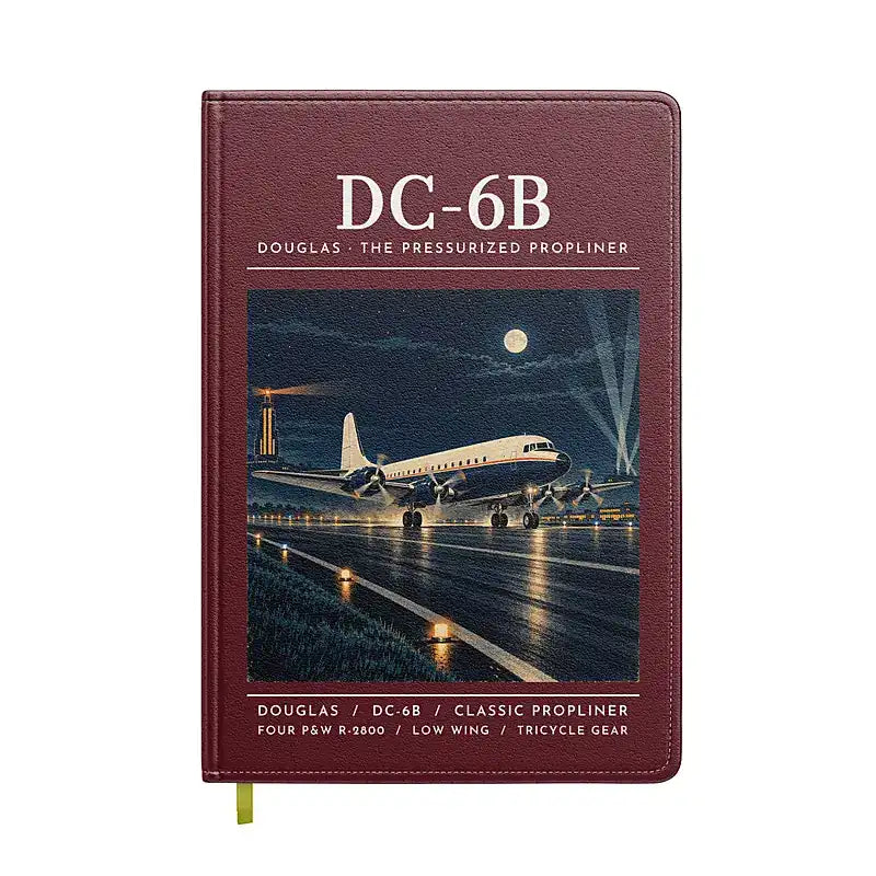 Douglas DC-6B - Poster - Notebook - Dark Red
