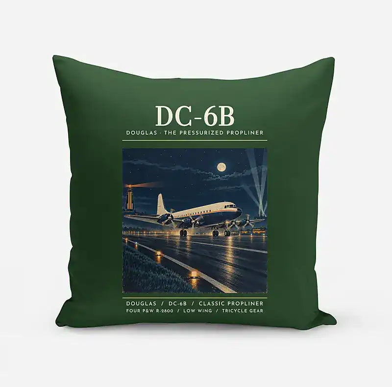 Douglas DC-6B - Poster - Pillow - Dark Green