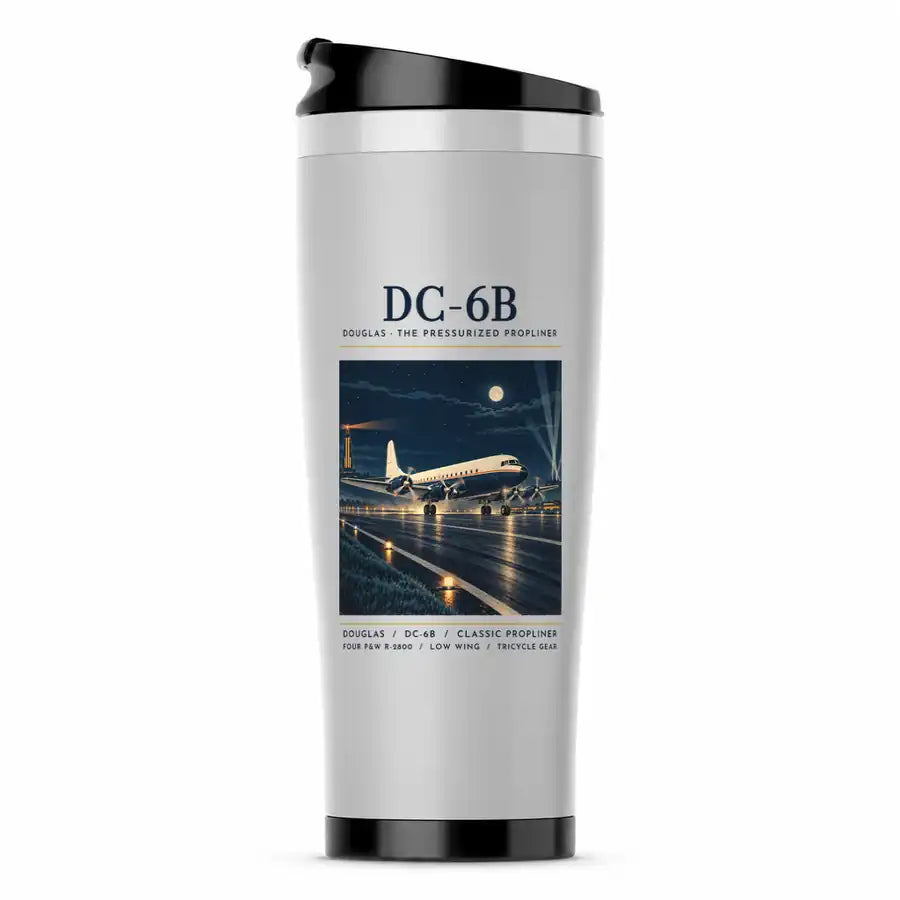 Douglas DC-6B - Poster - Stainless Steel (No Holder) - Light Gray