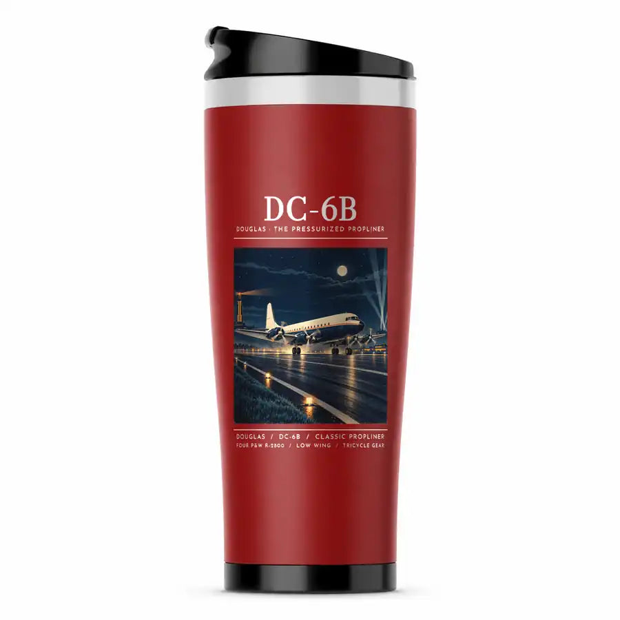 Douglas DC-6B - Poster - Stainless Steel (No Holder) - Red