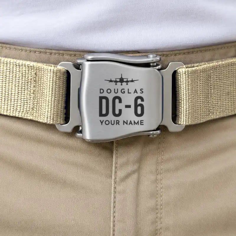 Douglas DC-6B - Seat Belt - Heritage + Name - Beige