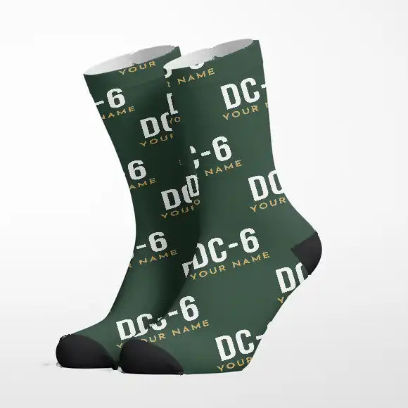Douglas DC-6B - Socks - Alpine Green + Name