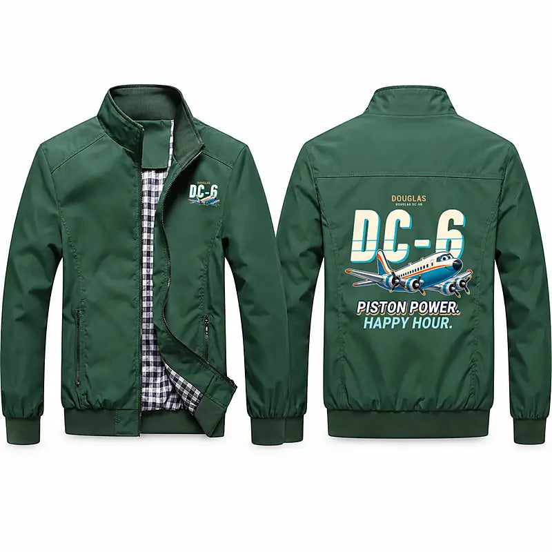Douglas DC-6B Stylish Jackets - Stand Collar - Cartoon - Green