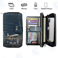 Thumbnail for Douglas DC-6B Leather Wallets - Zip Long Wallet - 3D