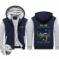 Thumbnail for Douglas DC-6B Zipped Sweatshirts - Poster - Navy & Gray