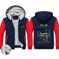 Thumbnail for Douglas DC-6B Zipped Sweatshirts - Poster - Navy & Red