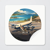 Thumbnail for Douglas DC-7B - 3D + Name - Circle Sticker - Peel
