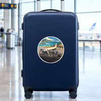 Thumbnail for Douglas DC-7B - 3D + Name - Circle Sticker - Suitcase