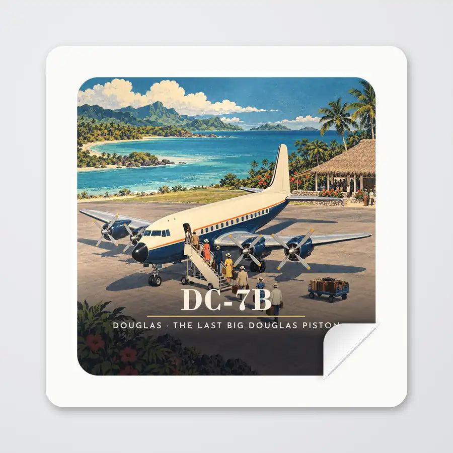 Douglas DC-7B - 3D - Square Sticker - Peel