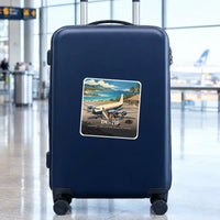 Thumbnail for Douglas DC-7B - 3D - Square Sticker - Suitcase