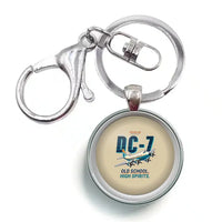 Thumbnail for Douglas DC-7B - Cartoon - Circle Key Chain - Beige