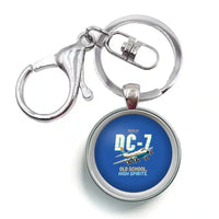 Thumbnail for Douglas DC-7B - Cartoon - Circle Key Chain - Blue