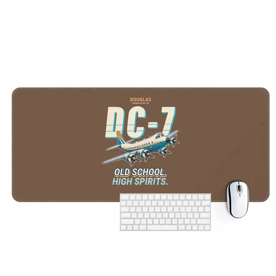 Douglas DC-7B - Cartoon - Desk Mat - Brown